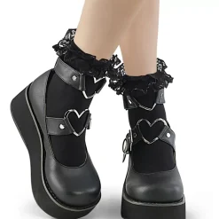 Women Demonia Cult Ruffle Lace Sock